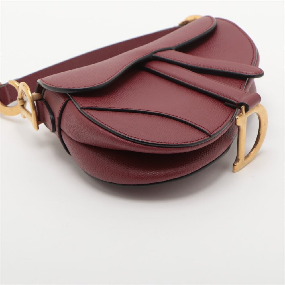 Sold ✅Christian Dior Saddle Bag Leather Hand bag Red - Picture 4 of 8